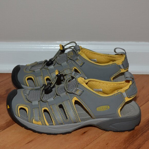 Keen Turia Sport Women's Gray/Yellow Waterproof Leather Water sandals 10.5 - Picture 4 of 8